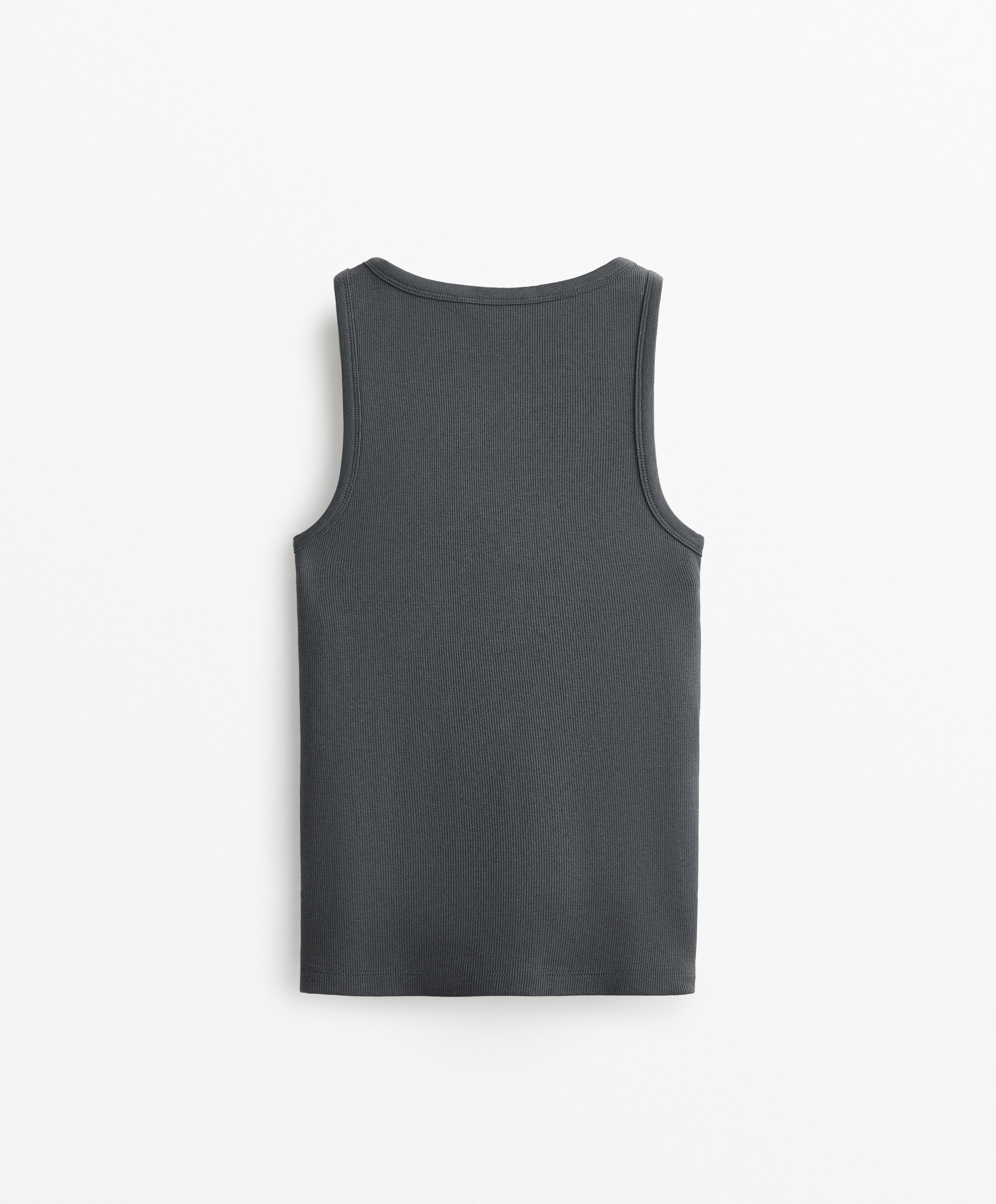 SLEEVELESS V NECK T SHIRT WITH COTTON AND MODAL