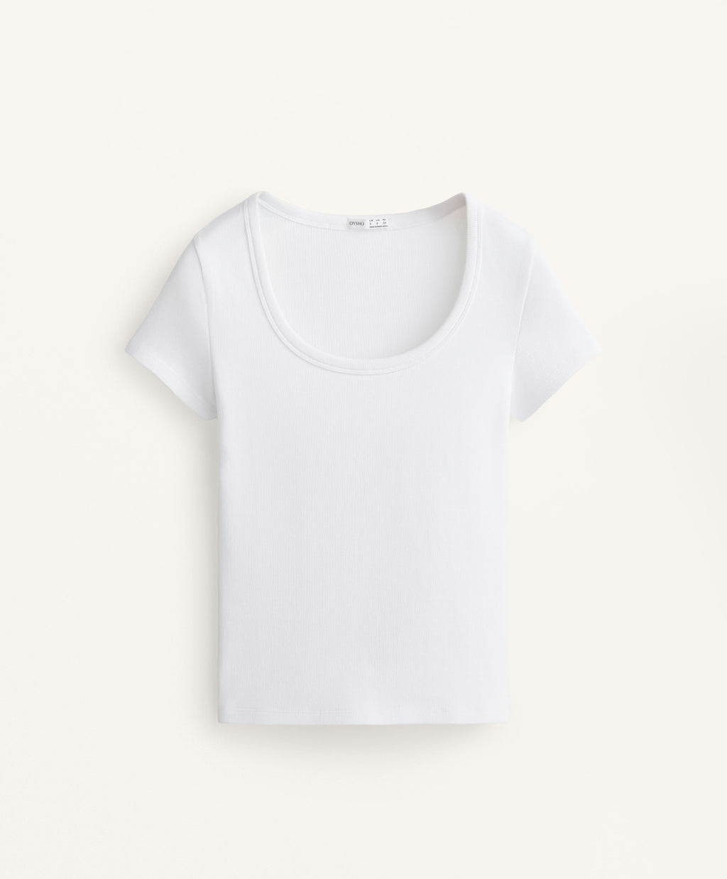 COTTON AND MODAL RIB T SHIRT WITH ROUND NECK