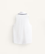 SLEEVELESS POLO SHIRT WITH COTTON
