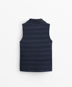 100% COTTON SLEEVELESS JACQUARD POLO SHIRT