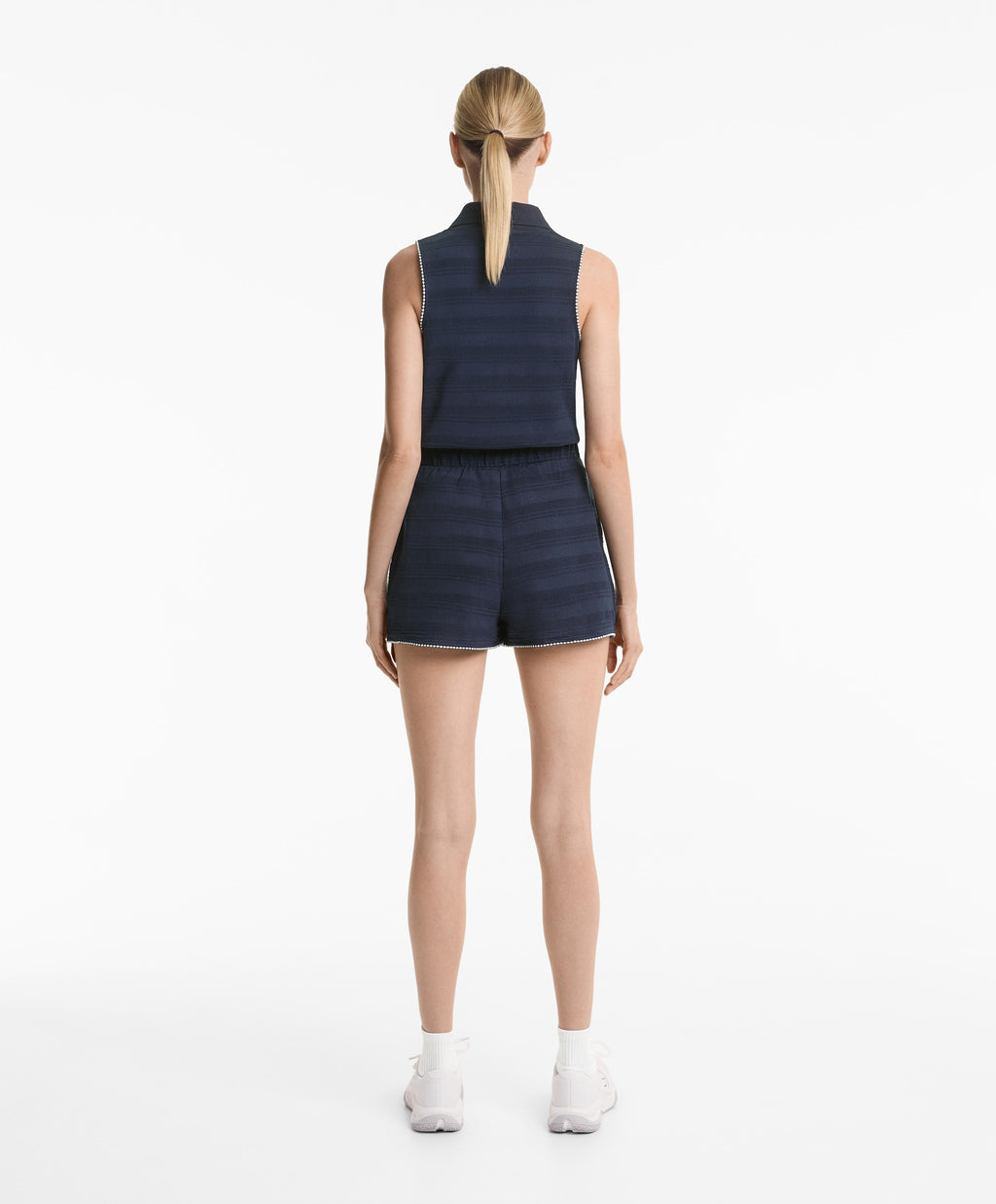 100% COTTON SLEEVELESS JACQUARD POLO SHIRT