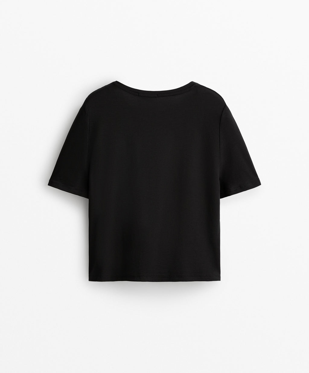 LYOCELL BLEND SHORT SLEEVE CROP T SHIRT