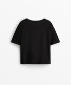 LYOCELL BLEND SHORT SLEEVE CROP T SHIRT