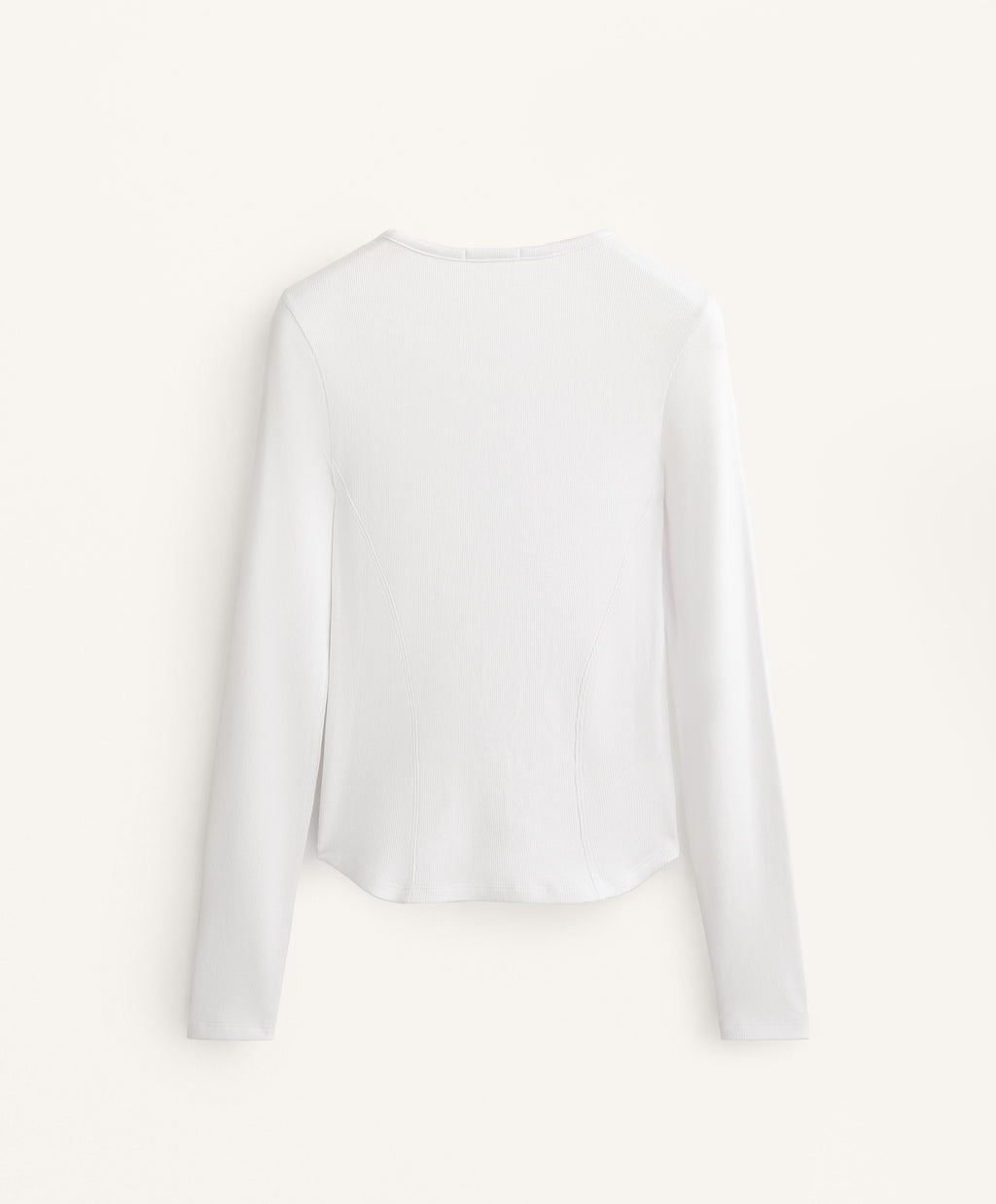 LONG SLEEVE RIB T SHIRT WITH COTTON AND MODAL