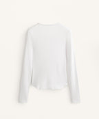 LONG SLEEVE RIB T SHIRT WITH COTTON AND MODAL
