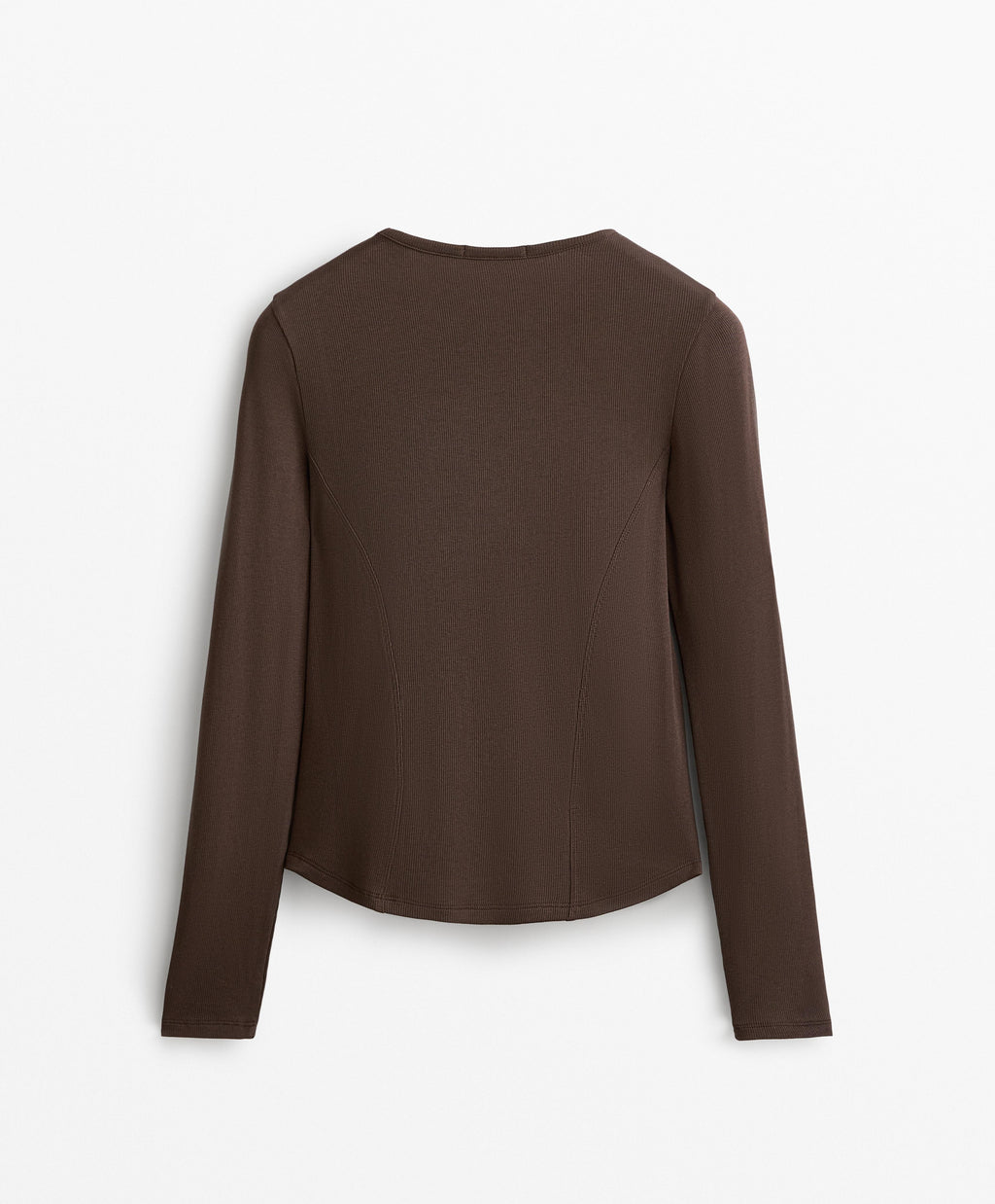 LONG SLEEVE RIB T SHIRT WITH COTTON AND MODAL