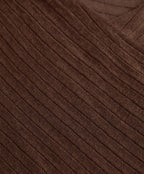 SEMI SHEER FINE KNIT RIB CROSSOVER JUMPER