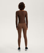 SEMI SHEER FINE KNIT RIB CROSSOVER JUMPER