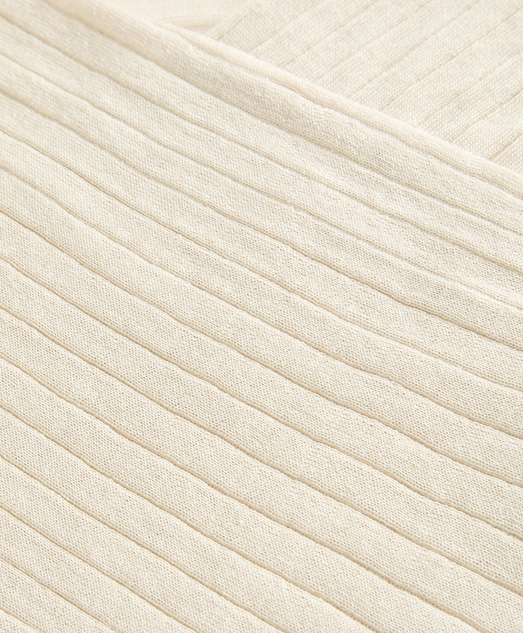 SEMI SHEER FINE KNIT RIB CROSSOVER JUMPER