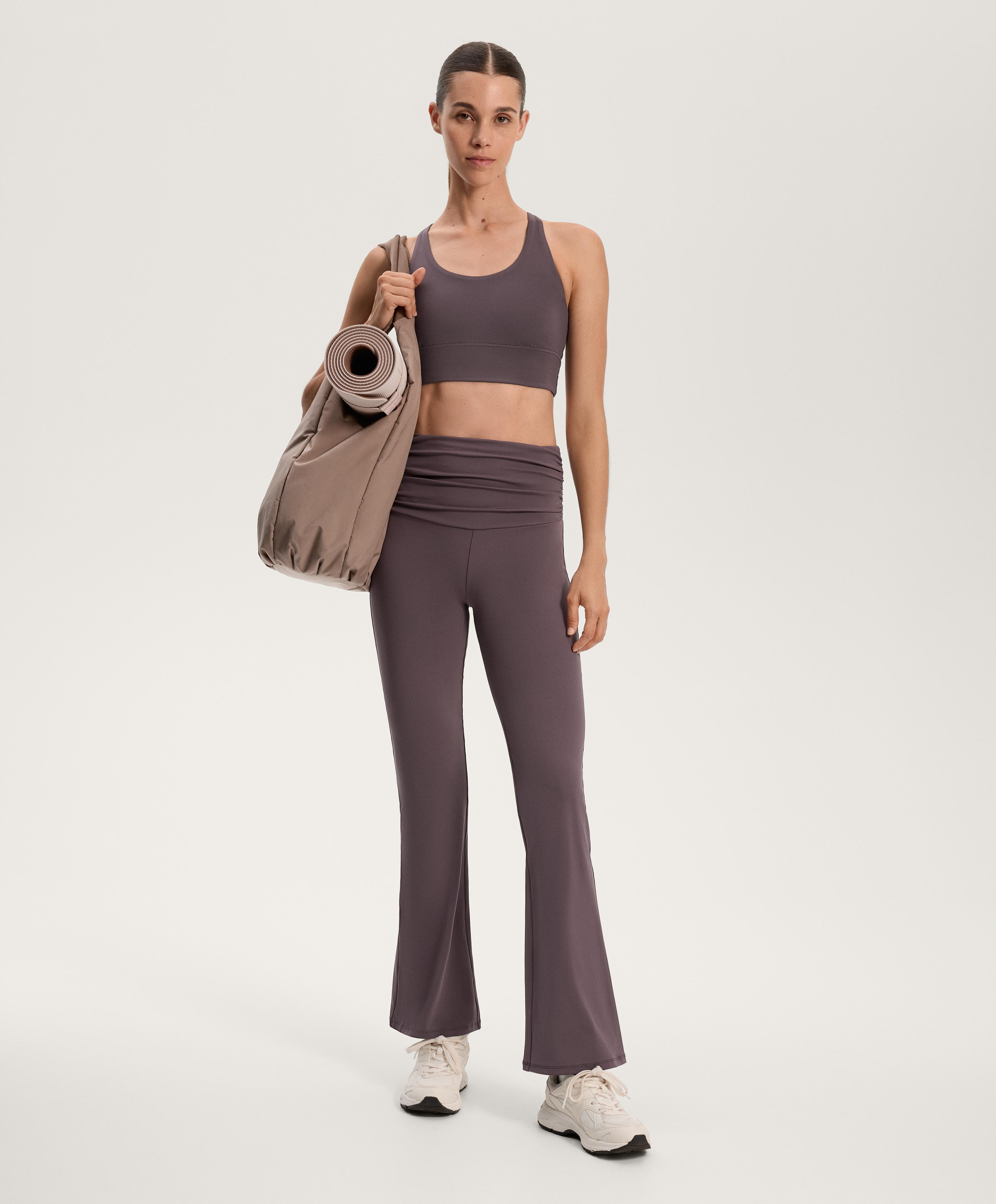 HIGH RISE COMFORTLUX RUCHED WAIST FLARE TROUSERS