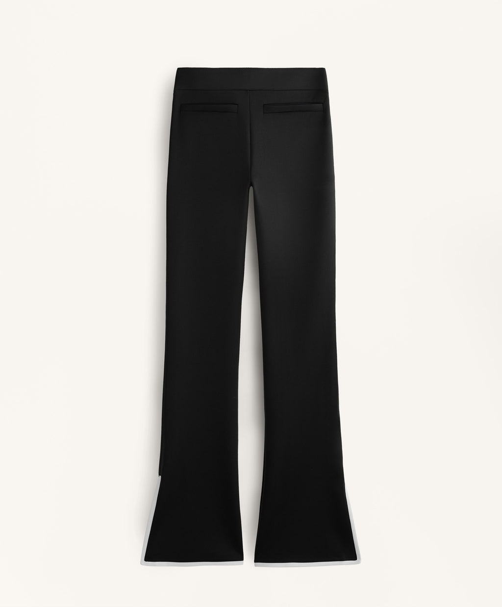 CONTRAST NEOPRENE EFFECT FLARE TROUSERS