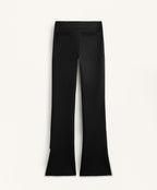 CONTRAST NEOPRENE EFFECT FLARE TROUSERS
