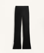 CONTRAST NEOPRENE EFFECT FLARE TROUSERS