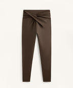 LIGHT TOUCH DRAPED V CUT ANKLE LENGTH LEGGINGS