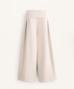 WIDE LEG RIB TROUSERS WITH TURN UP WAIST 29% MODAL
