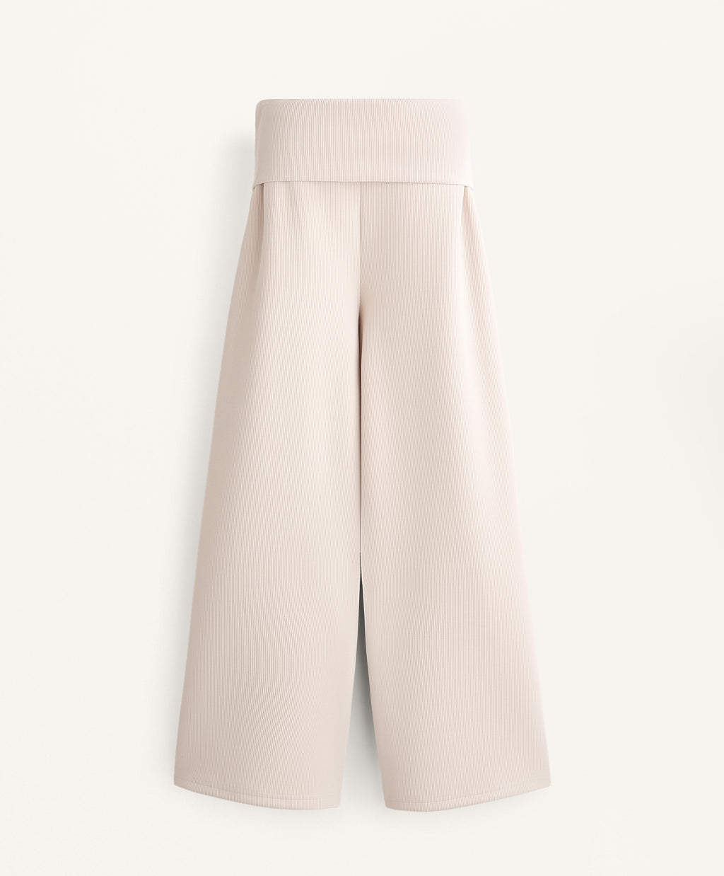 WIDE LEG RIB TROUSERS WITH TURN UP WAIST 29% MODAL