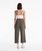 WIDE LEG RIB TROUSERS WITH TURN UP WAIST 29% MODAL