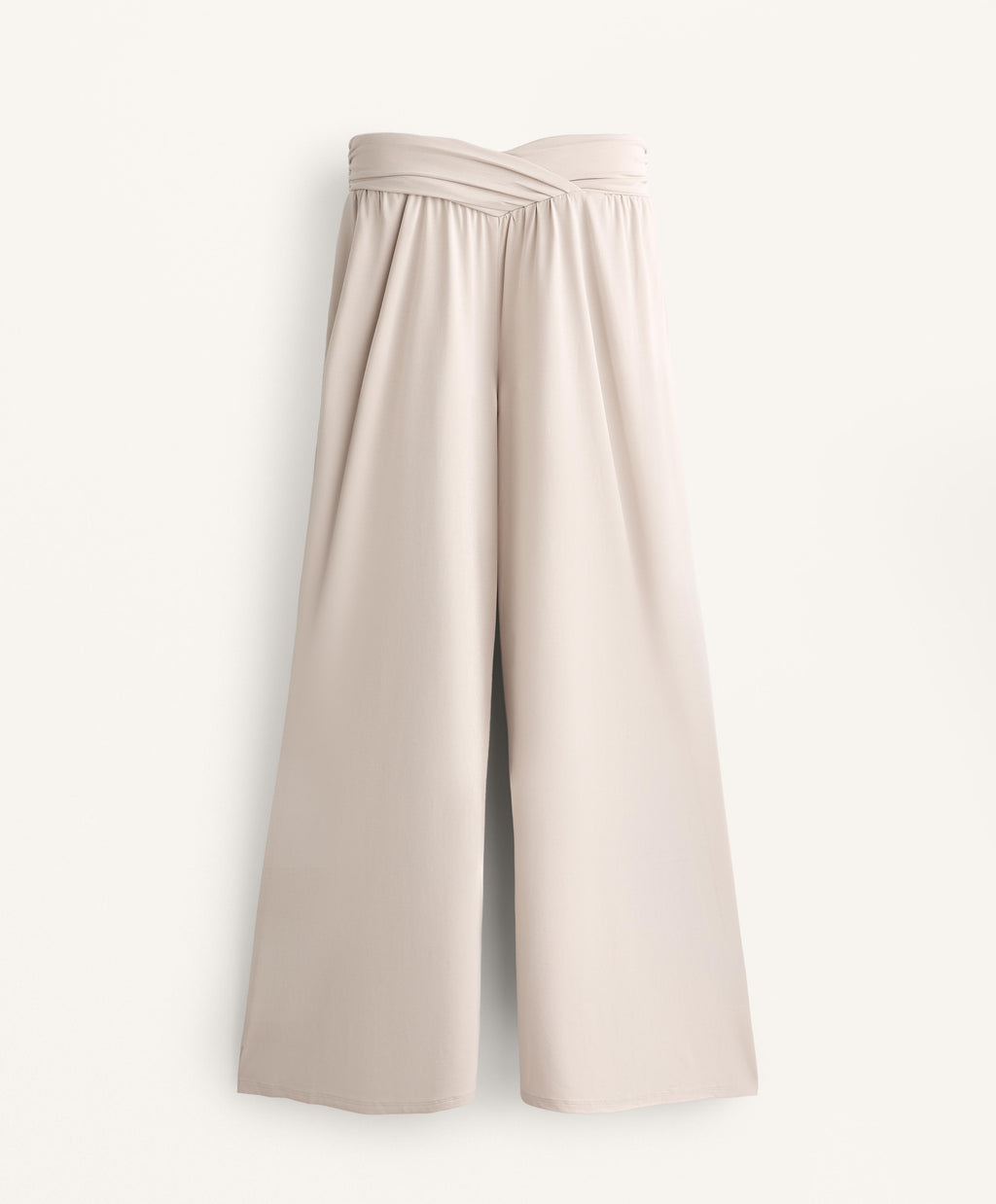 EXTRA WIDE FLOWING TROUSERS WITH V WAISTBAND IN MODAL