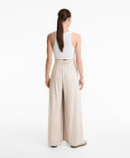EXTRA WIDE FLOWING TROUSERS WITH V WAISTBAND IN MODAL