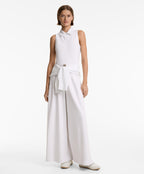 PIQUE POLO NECK LONG JUMPSUIT WITH MODAL