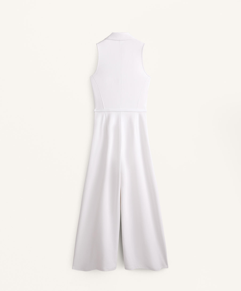 PIQUE POLO NECK LONG JUMPSUIT WITH MODAL