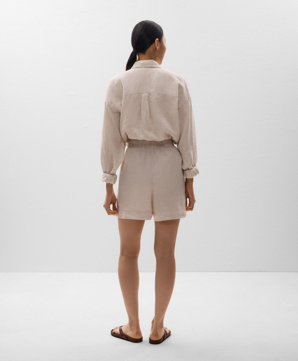 100% LINEN BERMUDA SHORTS