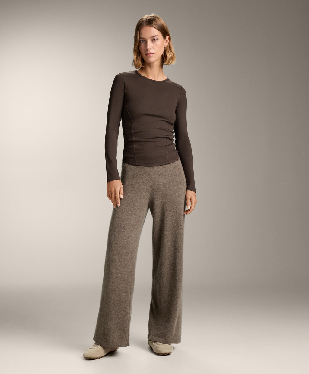 STRAIGHT LEG 100% CASHMERE TROUSERS