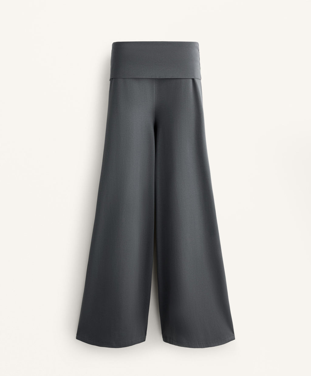 COTTON BLEND PALAZZO TROUSERS WITH TURN OVER WAISTBAND