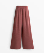 WASHED KNIT STRAIGHT LEG TROUSERS