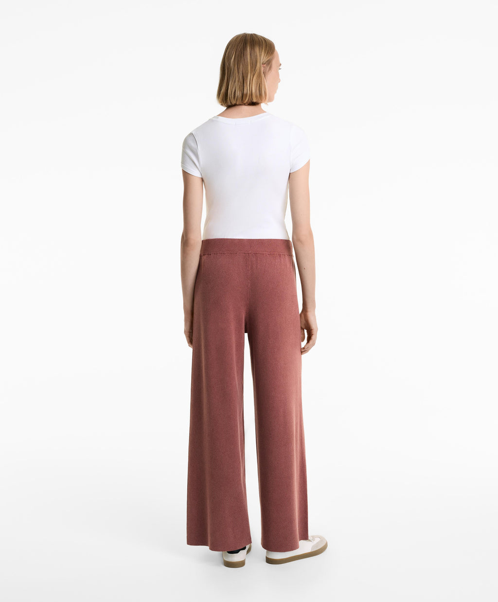 WASHED KNIT STRAIGHT LEG TROUSERS