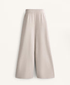 WIDE STRAIGHT LEG PIQUE KNIT TROUSERS