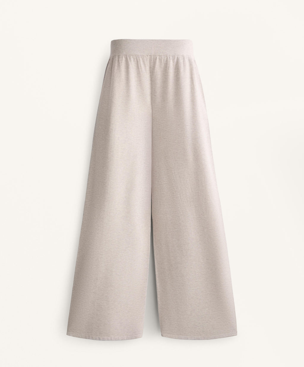 WIDE STRAIGHT LEG PIQUE KNIT TROUSERS