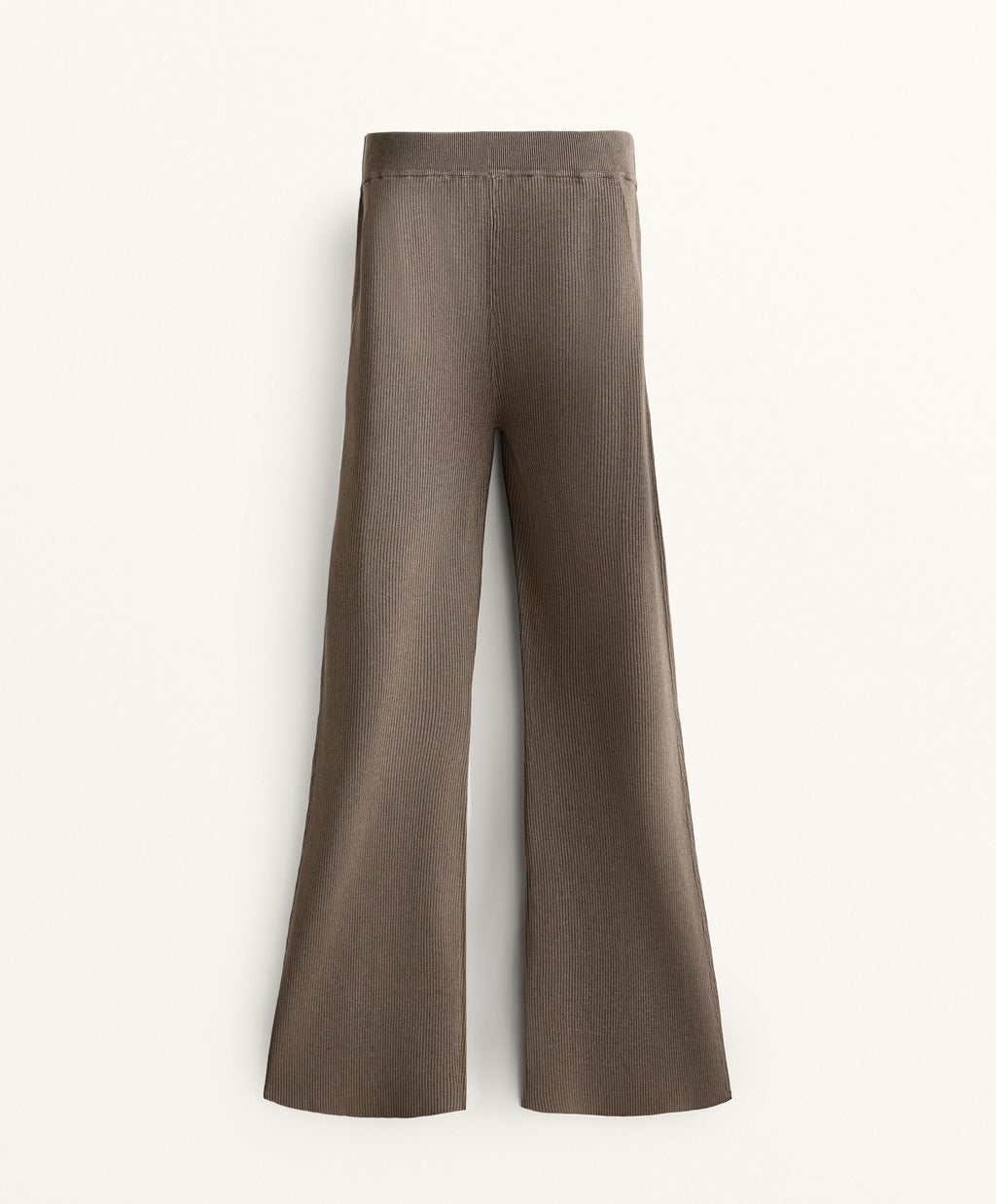 FLARE KNIT RIB TROUSERS
