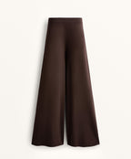 WIDE LEG STRAIGHT KNIT TROUSERS