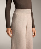 WIDE LEG KNIT TROUSERS WITH SIDE RIB