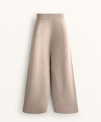 WIDE LEG KNIT TROUSERS WITH SIDE RIB