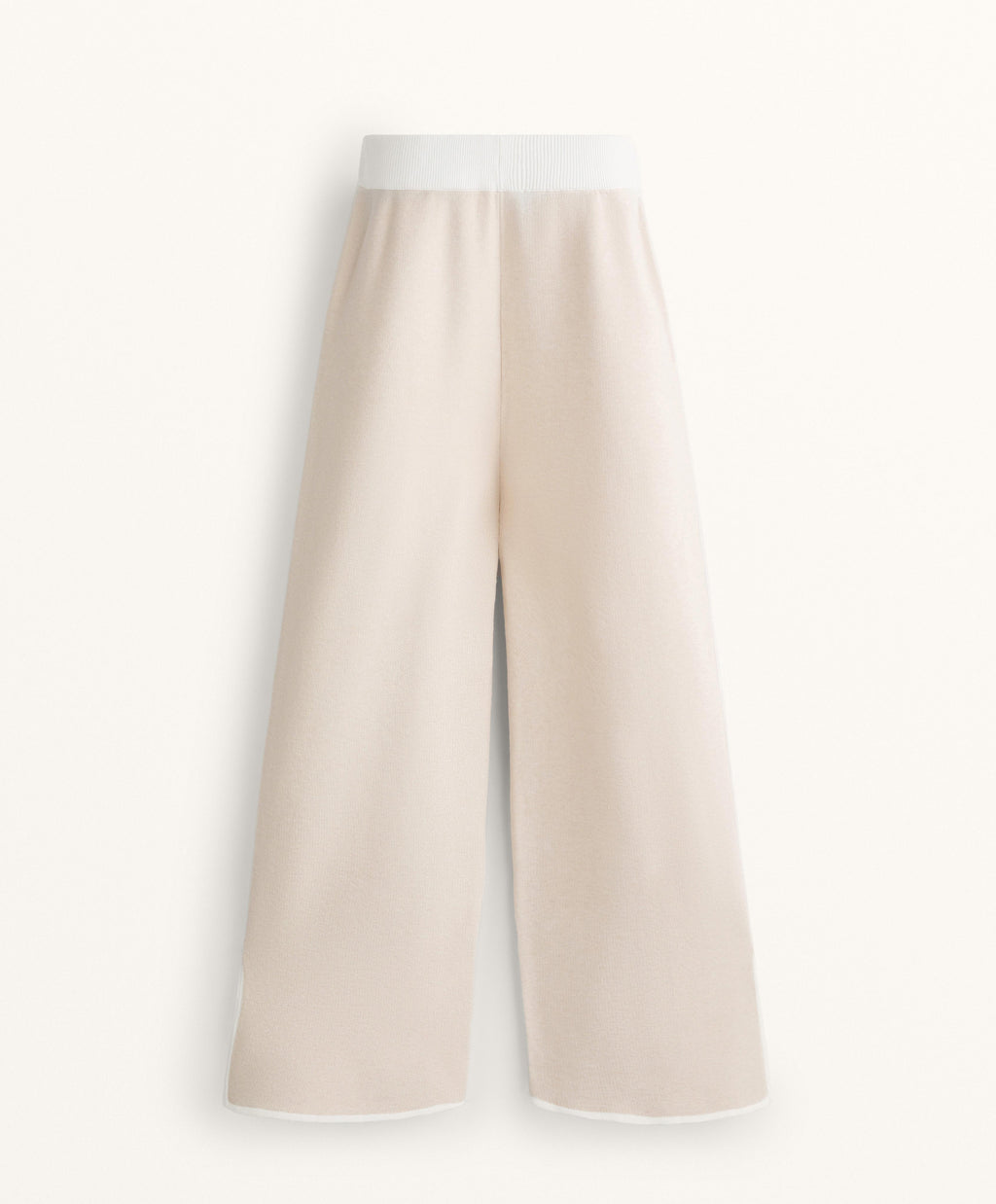 CONTRAST PIPING STRAIGHT LEG KNIT TROUSERS