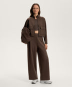 NEOPRENE EFFECT HIGH RISE COCOON TROUSERS