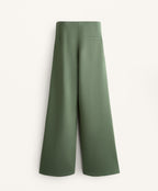 SUPER HIGH RISE PIQUE LONG TROUSERS WITH COTTON