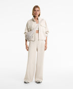 SUPER HIGH RISE PIQUE LONG TROUSERS WITH COTTON