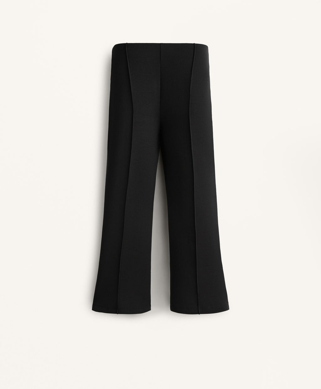 COTTON BLEND SEAM DETAIL FLARE CAPRI TROUSERS