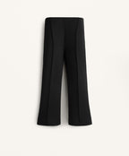 COTTON BLEND SEAM DETAIL FLARE CAPRI TROUSERS