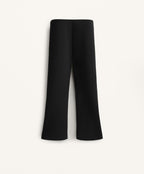 COTTON BLEND SEAM DETAIL FLARE CAPRI TROUSERS