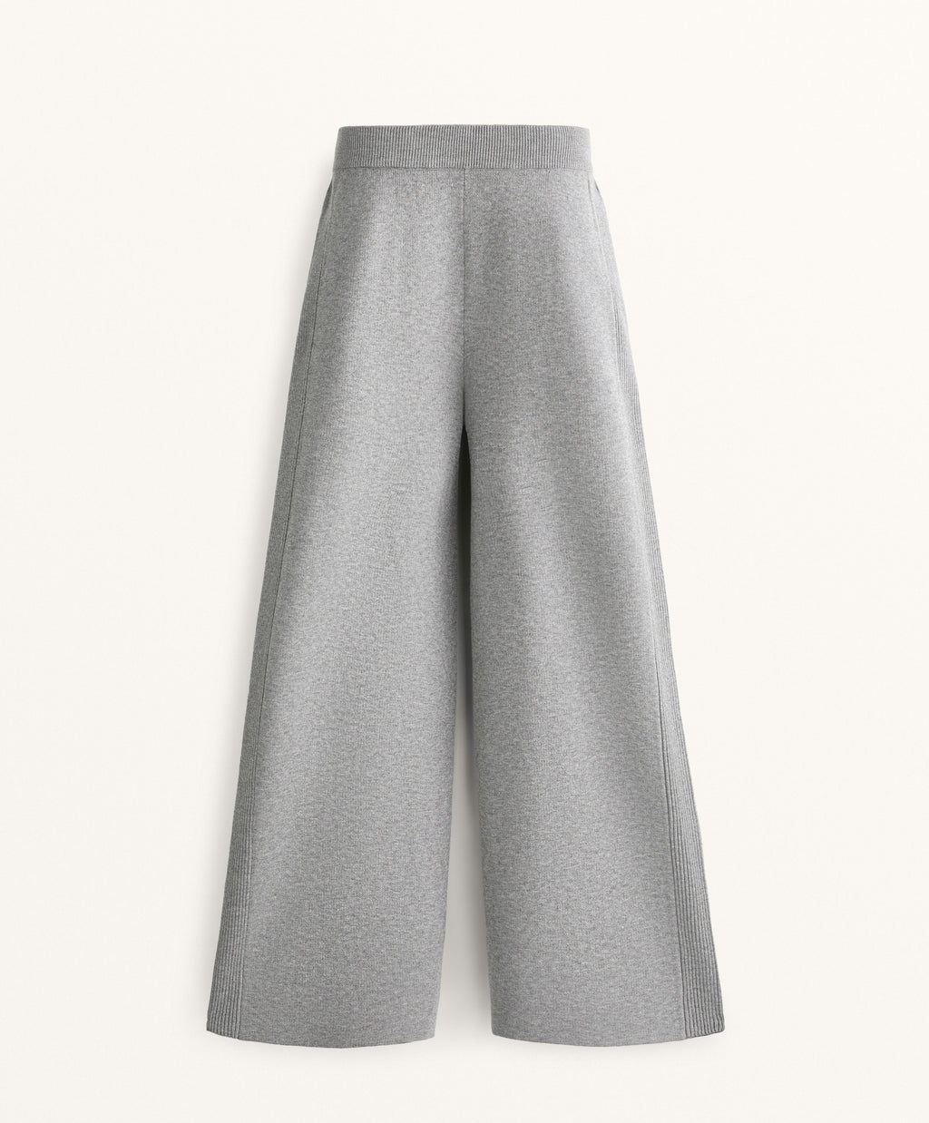 STRAIGHT LEG KNIT TROUSERS WITH SIDE RIB