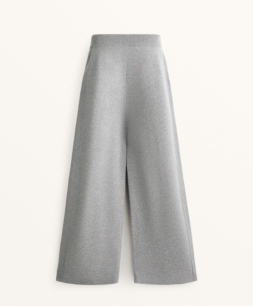 STRAIGHT LEG KNIT TROUSERS WITH SIDE RIB