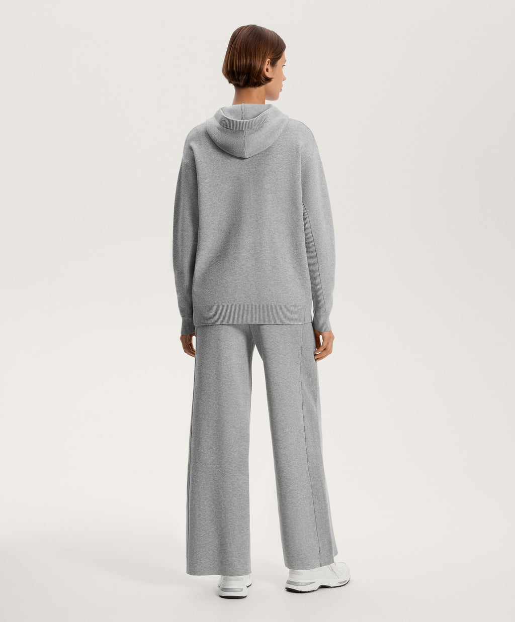 STRAIGHT LEG KNIT TROUSERS WITH SIDE RIB
