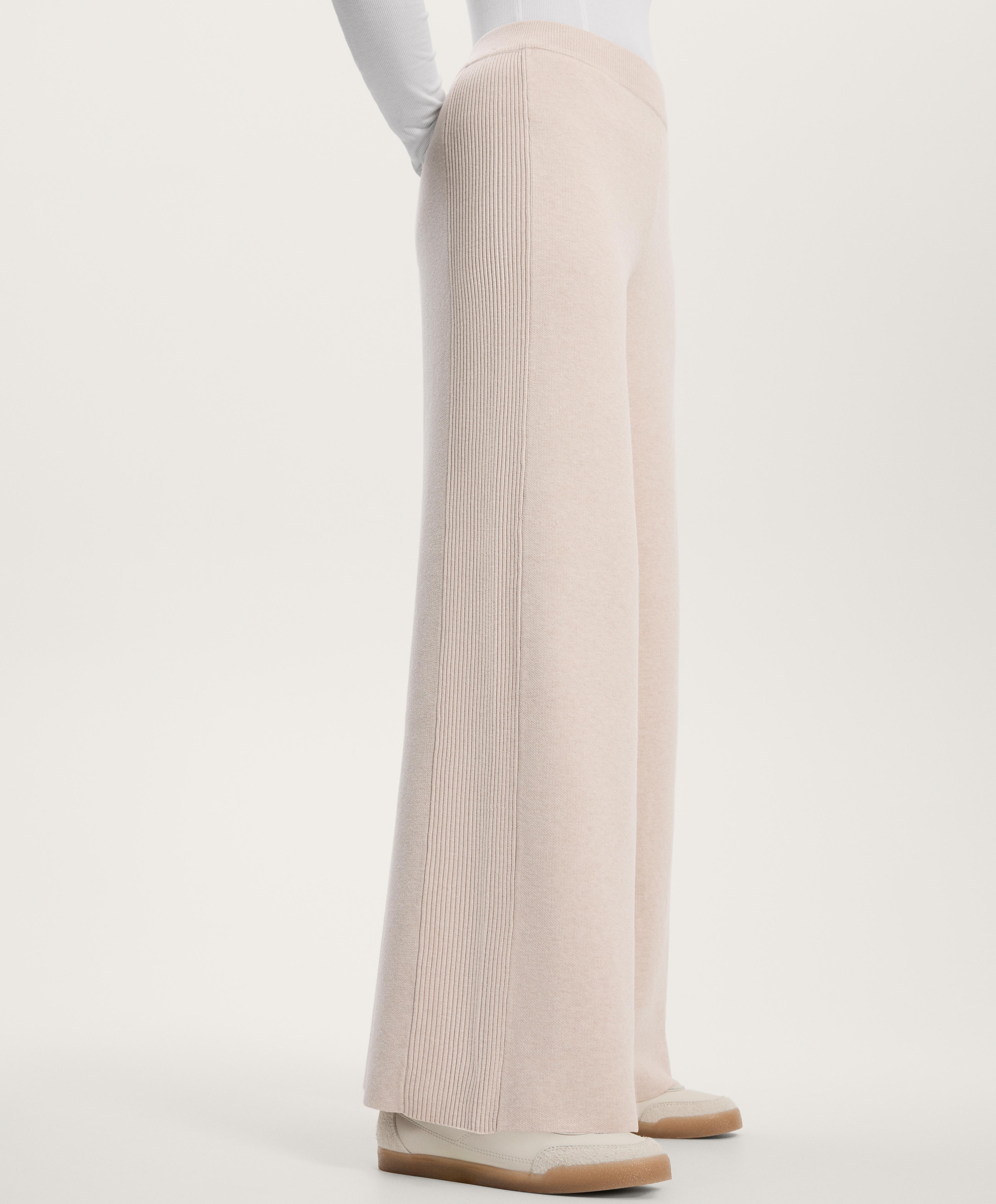STRAIGHT LEG KNIT TROUSERS WITH SIDE RIB