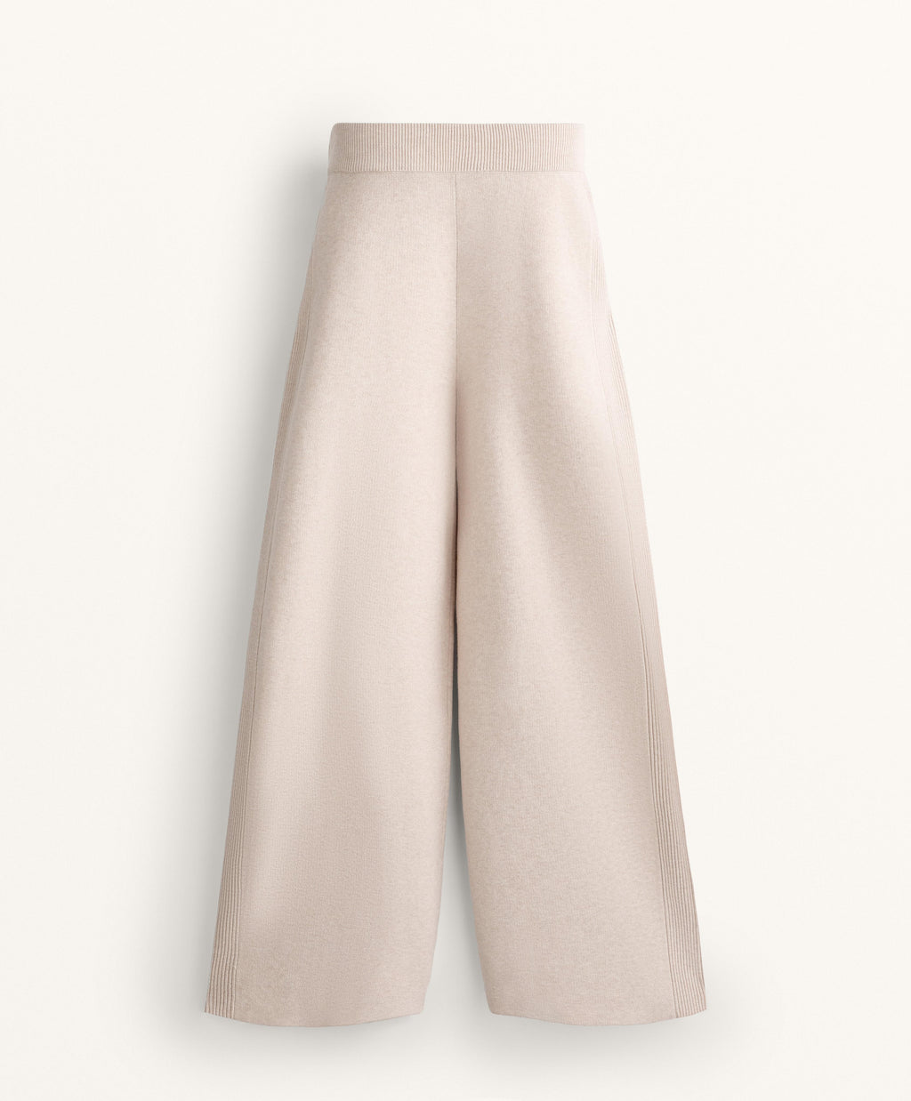 STRAIGHT LEG KNIT TROUSERS WITH SIDE RIB
