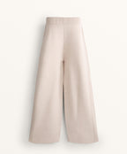 STRAIGHT LEG KNIT TROUSERS WITH SIDE RIB