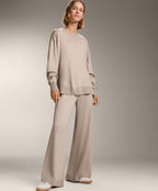 10% CASHMERE STRAIGHT KNIT TROUSERS